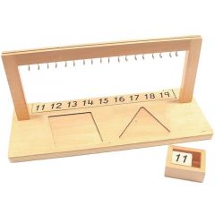 Stand de madera escalera y barras de perlas 11-19 - Montessori