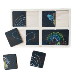 Tabla de madera con pizarras para simetrías - Ösbru