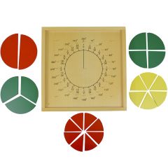 Tablero de madera para fracciones con geometría - Montessori