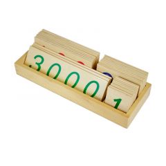 Tarjetas de madera grandes con números 1-3000 - Montessori