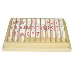 Tarjetas letras alfabeto y signos rojo - Montessori