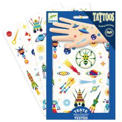 Tatuajes el espacio que brillan en la oscuridad - Djeco
