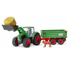 Tractor con remolque y tractorista - Schleich