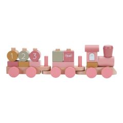 Tren de madera Flowers rosa - Little Dutch