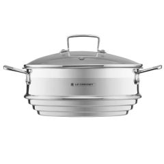 Vaporera con tapa de cristal 24 cm - Acero inoxidable - Le Creuset