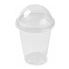 Vasos o cajas de plástico con tapa cúpula 300 ml (20)