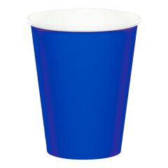 Vasos de papel azul cobalto 250 ml (8) - Conver Party