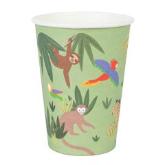 Vasos de papel animales tropicales 205 ml (8) - My Little Day