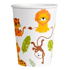 Vasos de papel animales de la selva 250 ml (8) - Conver Creations