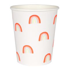 Vasos de papel Arcoíris 250 ml (12) - Meri Meri
