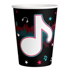 Vasos de papel música Dance Party 250 ml (8) - Conver Creations