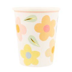 Vasos de papel flores 250 ml (8) - Meri Meri