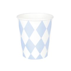 Vasos de papel rombos azul 250 ml (8) - My Little Day