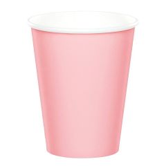 Vasos de papel rosa bebé 250 ml (8) - Conver Party