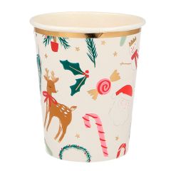 Vasos Festive Motif Navidad 250 ml (8) - Meri Meri