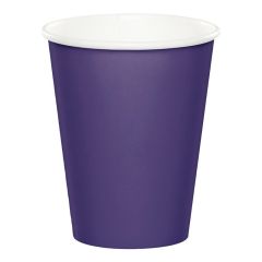Vasos de papel morados 250 ml (8) - Conver Party