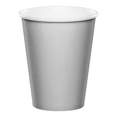 Vasos de papel plateados 250 ml (8) - Conver Party
