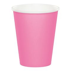 Vasos de papel rosas 250 ml (8) - Conver Party