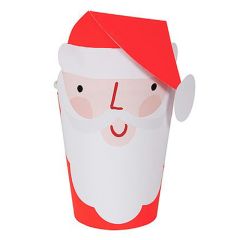 Vasos rojos con cubierta de Papá Noel 250 ml (8) - Meri Meri