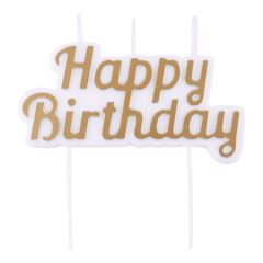 Vela Happy birthday dorada - PME