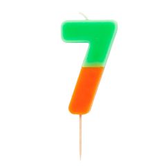 Vela naranja y verde número 7 - Talking Tables