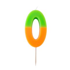 Vela naranja y verde número 0 - Talking Tables