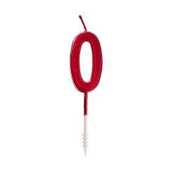 Vela roja metalizada número 0 - Ibili