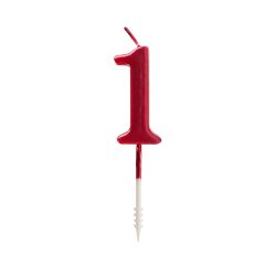 Vela roja metalizada número 1 - Ibili
