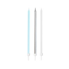Velas blancas, plateadas y azules (16) - Talking Tables