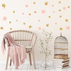 Vinilos estrellas doradas y rosas (50) - Pom