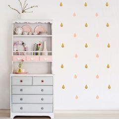 Vinilos gotas rosas y doradas (64) - Pom