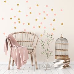 Vinilos lunares rosas y dorados (80) - Pom