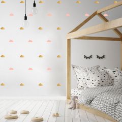 Vinilos nubes rosas y doradas (48) - Pom