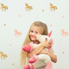 Vinilos unicornios y estrellas dorados y rosas (48) - Pom