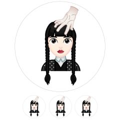 Papel de azúcar Wednesday Addams o Miércoles Addams 20 cm - María Lunarillos