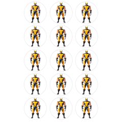 Papel de azúcar de Wolverine (Marvel) - 5 cm (15) - María Lunarillos