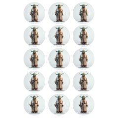 Papel de azúcar de Yoda 2 - 5 cm (15) - María Lunarillos