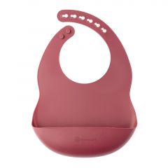 Babero rosa con bolsillo - Silicona - Eco Rascals
