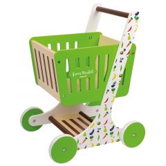Carrito de madera de la compra con alimentos Green Market - Janod