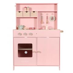 Cocinita de madera rosa con hornillas, horno y accesorios - Little Dutch