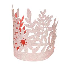 Coronas florales rosas con purpurina (8) - Meri Meri