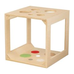 Cubo de gateo de madera con orificios sensoriales Pikler - Dusyma
