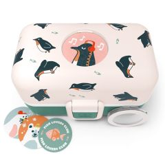 Fiambrera triple compacta polipropileno verde Pingüinos (sin BPA) 800 ml - Monbento