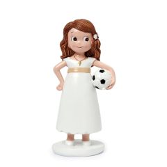 Figura niña de Comunión con pelota 13 cm - Mopec