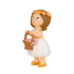 Figura niña de boda con cesta de pétalos 11 cm - Mopec