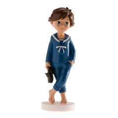 Figura niño de comunión moreno descalzo 13 cm - Dekora