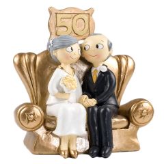 Figura novios sentados 50 aniversario 15 cm - Mopec