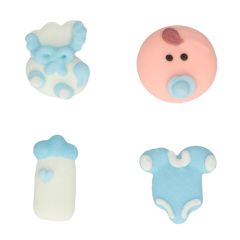 Figuras de azúcar bebé niño azul (12) - Sin gluten - Funcakes