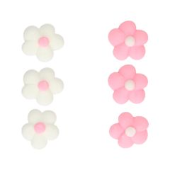 Flores de azúcar pequeñas blancas y rosas (64) - Funcakes