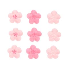 Flores de azúcar rosas claras y oscuras 2,3 cm (24) - Funcakes